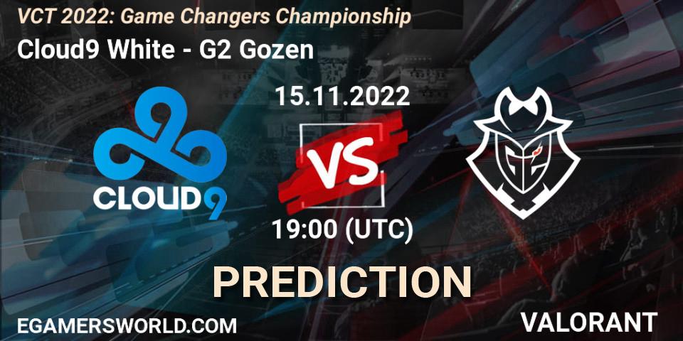 Cloud9 White - G2 Gozen: ennuste. 15.11.2022 at 19:00, VALORANT, VCT 2022: Game Changers Championship