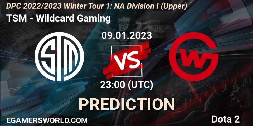 TSM - Wildcard Gaming: ennuste. 09.01.2023 at 23:00, Dota 2, DPC 2022/2023 Winter Tour 1: NA Division I (Upper)