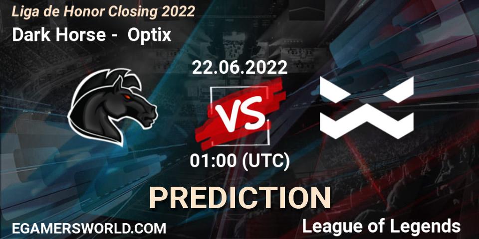 Dark Horse - Optix: ennuste. 22.06.22, LoL, Liga de Honor Closing 2022