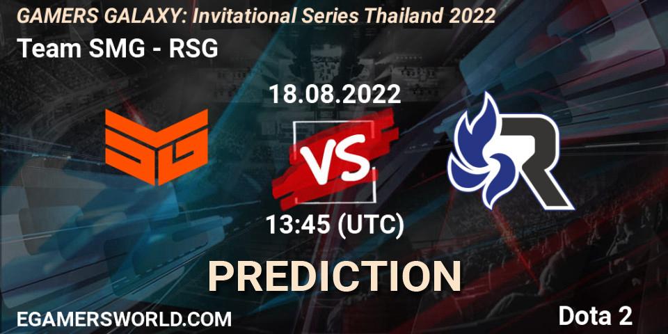 Team SMG - RSG: ennuste. 18.08.22, Dota 2, GAMERS GALAXY: Invitational Series Thailand 2022