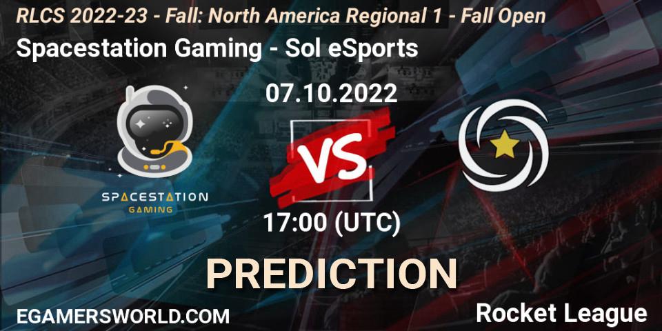 Spacestation Gaming - Sol eSports: ennuste. 07.10.2022 at 17:00, Rocket League, RLCS 2022-23 - Fall: North America Regional 1 - Fall Open