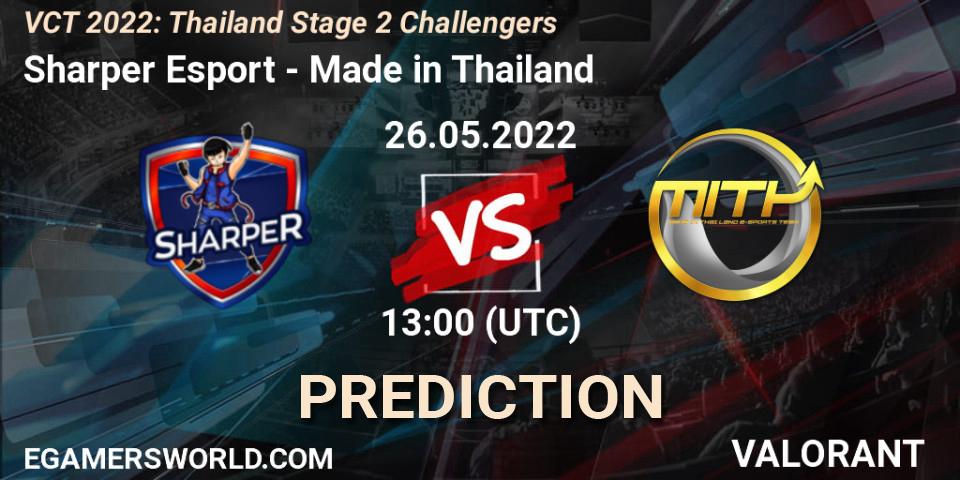 Sharper Esport - Made in Thailand: ennuste. 26.05.2022 at 13:00, VALORANT, VCT 2022: Thailand Stage 2 Challengers
