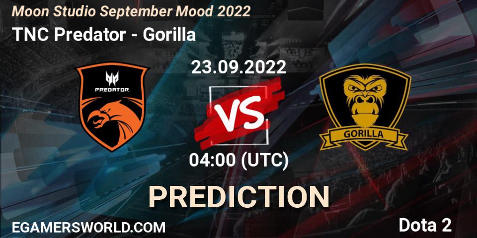 TNC Predator - Gorilla: ennuste. 23.09.2022 at 05:03, Dota 2, Moon Studio September Mood 2022