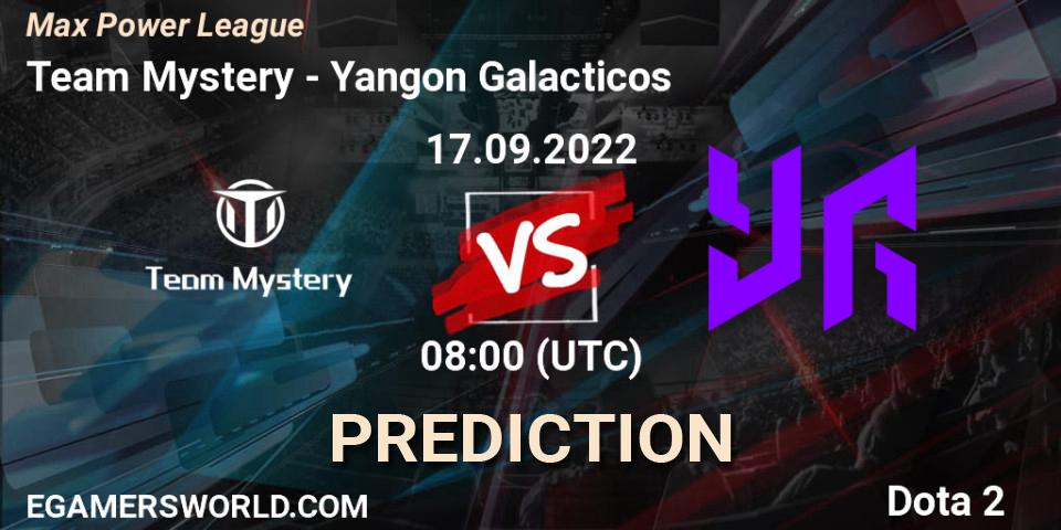 Team Mystery - Yangon Galacticos: ennuste. 17.09.2022 at 09:24, Dota 2, Max Power League