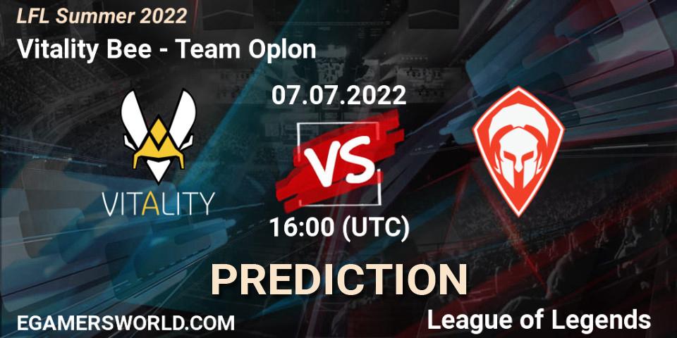Vitality Bee - Team Oplon: ennuste. 07.07.2022 at 16:00, LoL, LFL Summer 2022