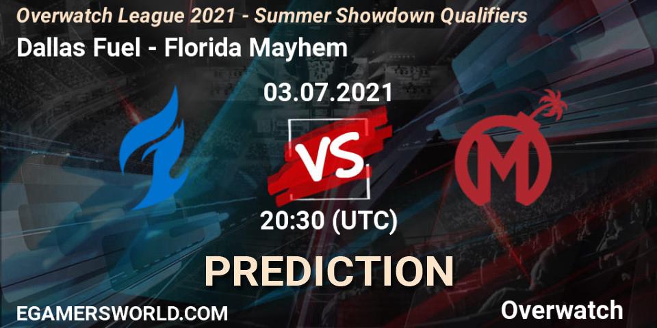 Dallas Fuel - Florida Mayhem: ennuste. 03.07.21, Overwatch, Overwatch League 2021 - Summer Showdown Qualifiers