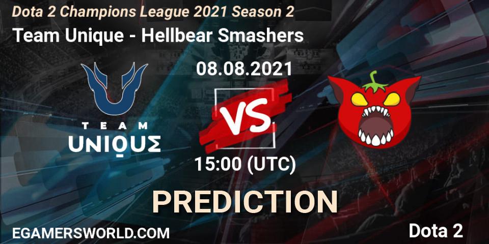 Team Unique - Hellbear Smashers: ennuste. 08.08.2021 at 15:00, Dota 2, Dota 2 Champions League 2021 Season 2