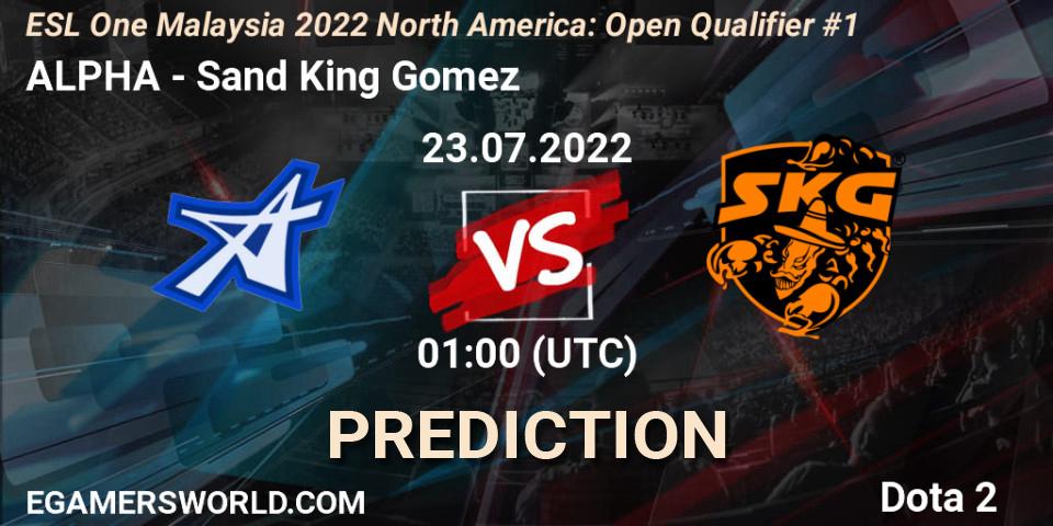 ALPHA - Sand King Gomez: ennuste. 23.07.2022 at 01:09, Dota 2, ESL One Malaysia 2022 North America: Open Qualifier #1