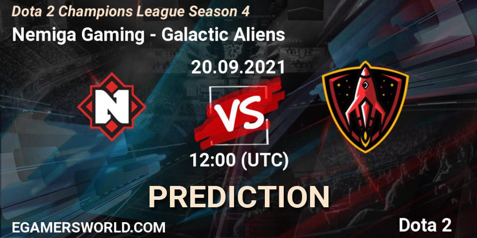 Nemiga Gaming - Galactic Aliens: ennuste. 20.09.2021 at 12:00, Dota 2, Dota 2 Champions League Season 4