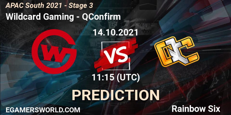 Wildcard Gaming - QConfirm: ennuste. 15.10.2021 at 11:15, Rainbow Six, APAC South 2021 - Stage 3