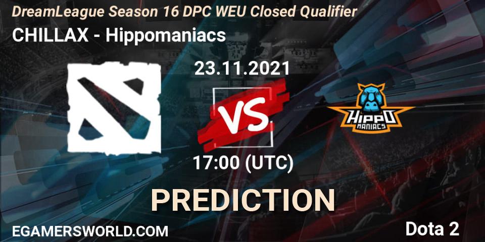 CHILLAX - Hippomaniacs: ennuste. 23.11.21, Dota 2, DPC 2022 Season 1: Euro - Closed Qualifier (DreamLeague Season 16)