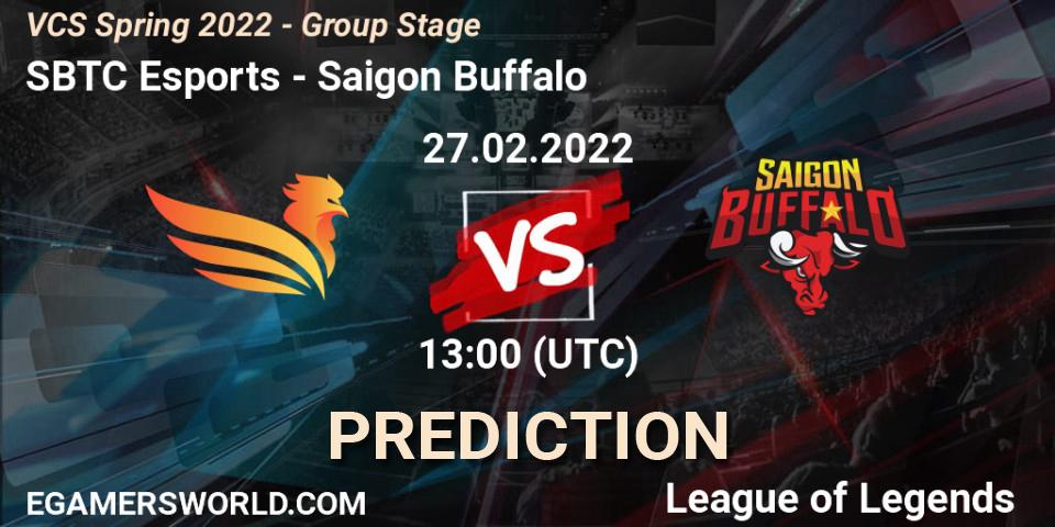 SBTC Esports - Saigon Buffalo: ennuste. 27.02.2022 at 13:00, LoL, VCS Spring 2022 - Group Stage 