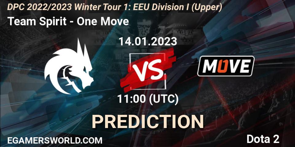 Team Spirit - One Move: ennuste. 14.01.2023 at 11:00, Dota 2, DPC 2022/2023 Winter Tour 1: EEU Division I (Upper)