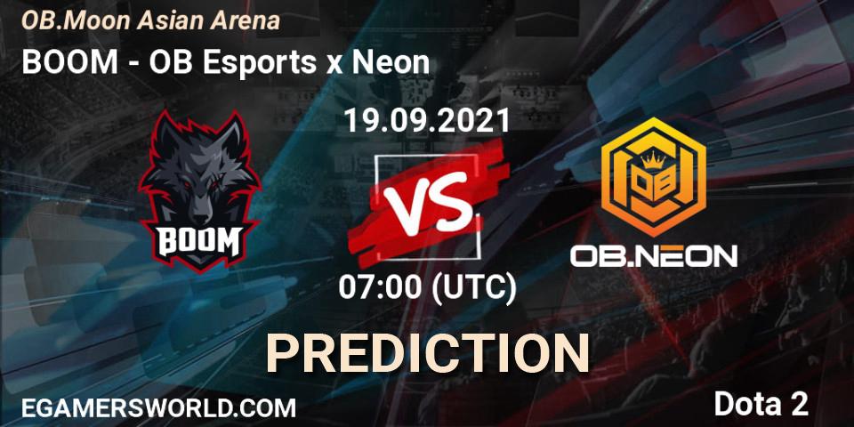 BOOM - OB Esports x Neon: ennuste. 19.09.2021 at 07:00, Dota 2, OB.Moon Asian Arena