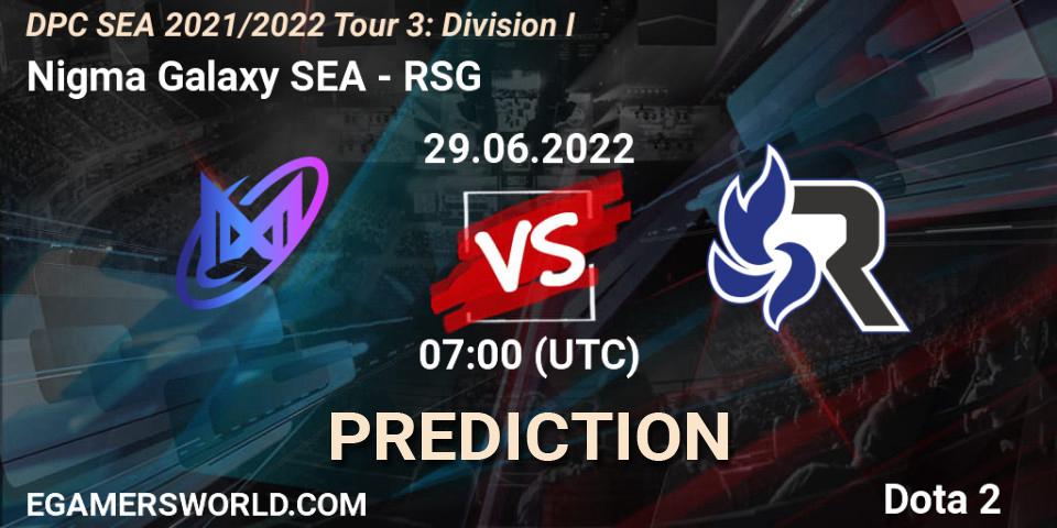 Nigma Galaxy SEA - RSG: ennuste. 29.06.2022 at 07:01, Dota 2, DPC SEA 2021/2022 Tour 3: Division I