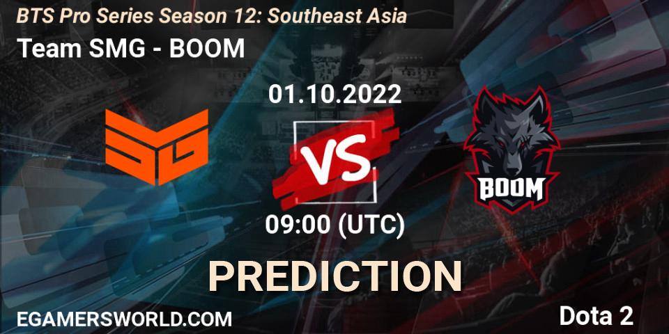 Team SMG - BOOM: ennuste. 01.10.22, Dota 2, BTS Pro Series Season 12: Southeast Asia