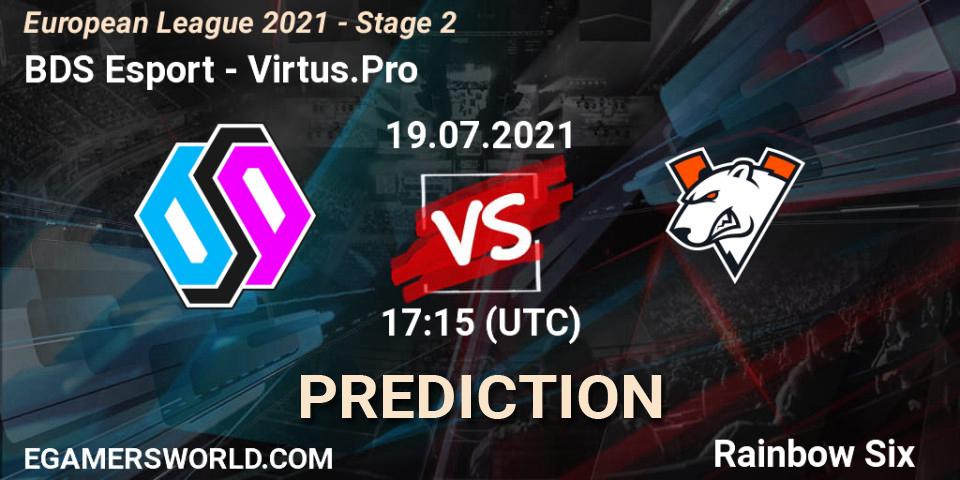BDS Esport - Virtus.Pro: ennuste. 19.07.2021 at 17:05, Rainbow Six, European League 2021 - Stage 2