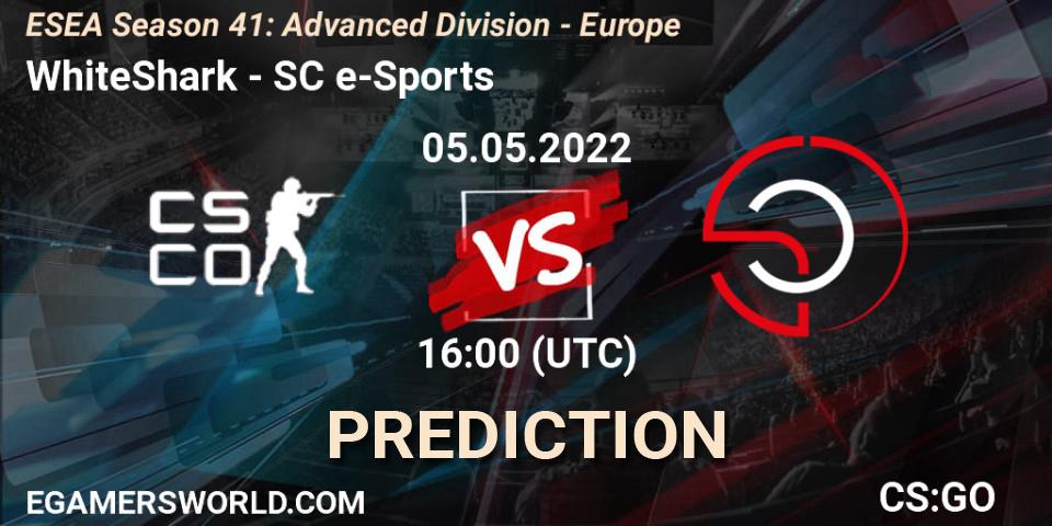 WhiteShark - SC e-Sports: ennuste. 05.05.2022 at 16:00, Counter-Strike (CS2), ESEA Season 41: Advanced Division - Europe