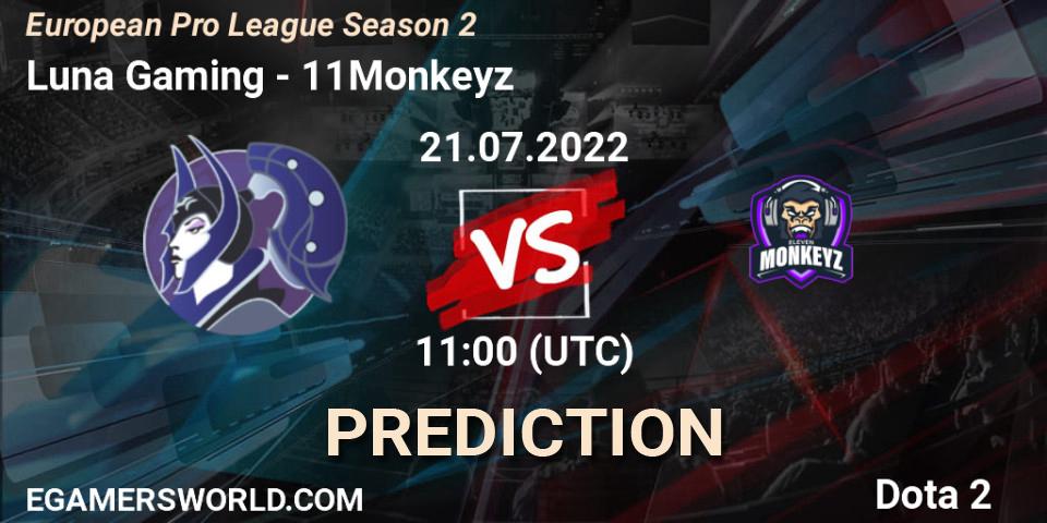 Luna Gaming - 11Monkeyz: ennuste. 21.07.2022 at 11:13, Dota 2, European Pro League Season 2