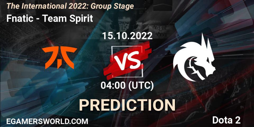 Fnatic - Team Spirit: ennuste. 15.10.22, Dota 2, The International 2022: Group Stage