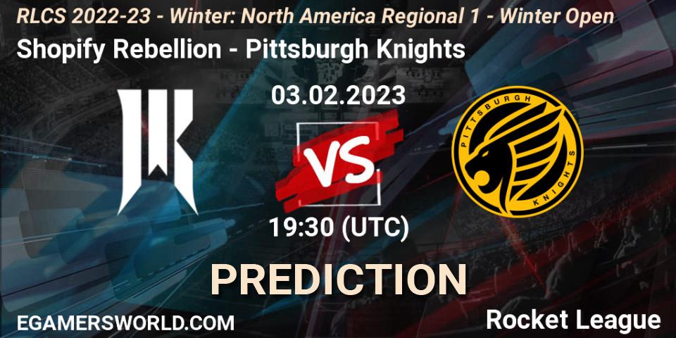 Shopify Rebellion - Pittsburgh Knights: ennuste. 03.02.2023 at 19:30, Rocket League, RLCS 2022-23 - Winter: North America Regional 1 - Winter Open