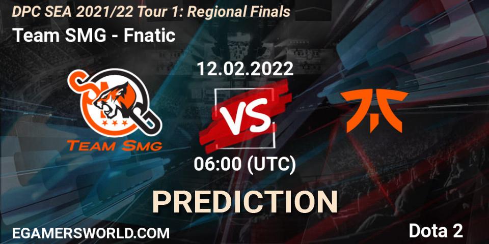 Team SMG - Fnatic: ennuste. 12.02.2022 at 06:02, Dota 2, DPC SEA 2021/22 Tour 1: Regional Finals
