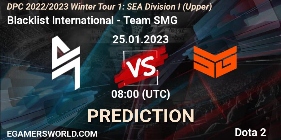 Blacklist International - Team SMG: ennuste. 25.01.2023 at 08:00, Dota 2, DPC 2022/2023 Winter Tour 1: SEA Division I (Upper)