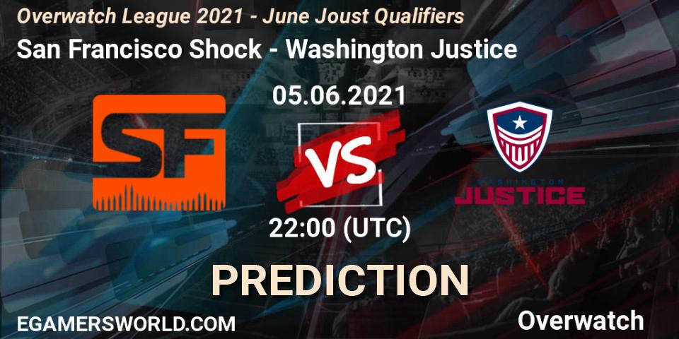 San Francisco Shock - Washington Justice: ennuste. 05.06.2021 at 22:00, Overwatch, Overwatch League 2021 - June Joust Qualifiers