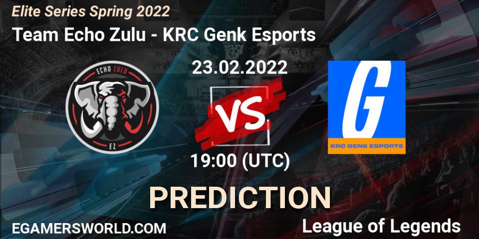 Team Echo Zulu - KRC Genk Esports: ennuste. 23.02.22, LoL, Elite Series Spring 2022