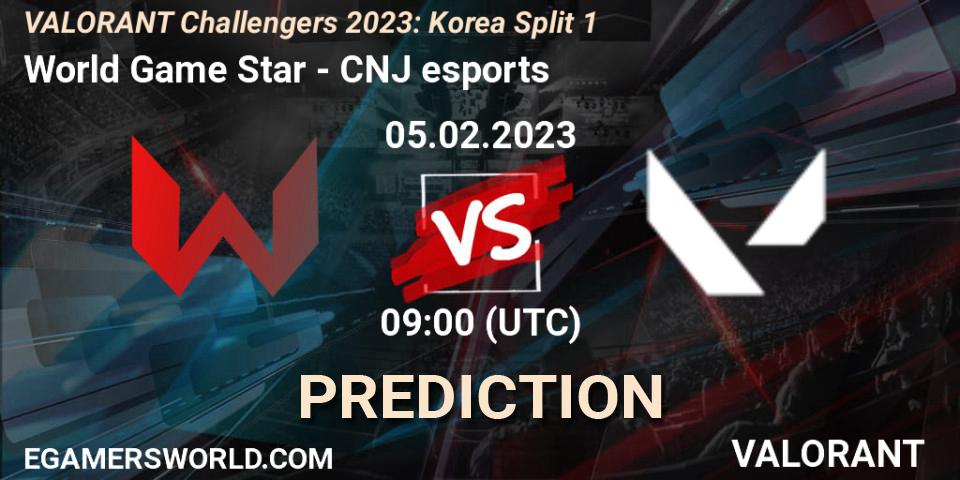 World Game Star - CNJ Esports: ennuste. 05.02.23, VALORANT, VALORANT Challengers 2023: Korea Split 1