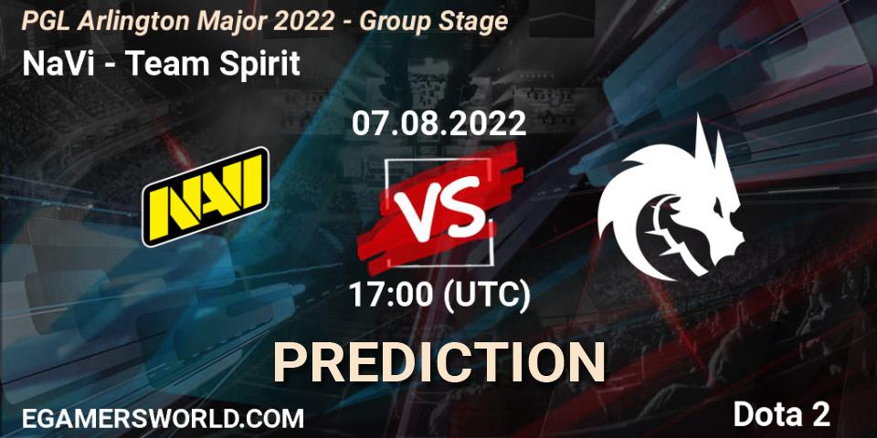 NaVi - Team Spirit: ennuste. 07.08.2022 at 17:02, Dota 2, PGL Arlington Major 2022 - Group Stage