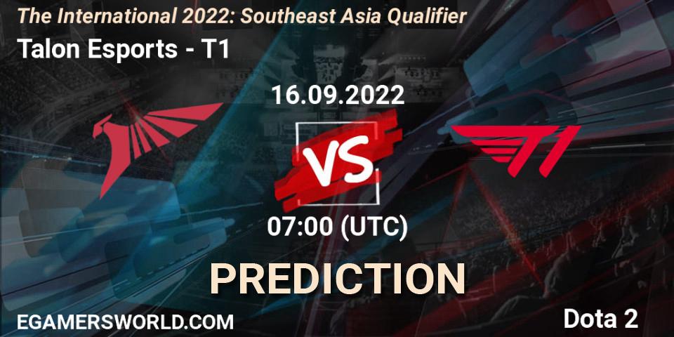 Talon Esports - T1: ennuste. 16.09.22, Dota 2, The International 2022: Southeast Asia Qualifier