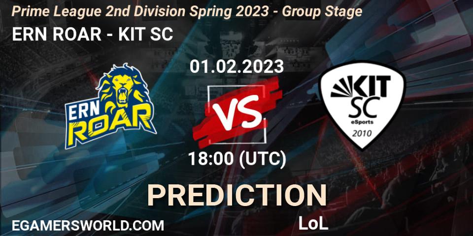 ERN ROAR - KIT SC: ennuste. 01.02.23, LoL, Prime League 2nd Division Spring 2023 - Group Stage