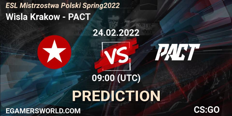 Wisla Krakow - PACT: ennuste. 24.02.2022 at 16:30, Counter-Strike (CS2), ESL Mistrzostwa Polski Spring 2022