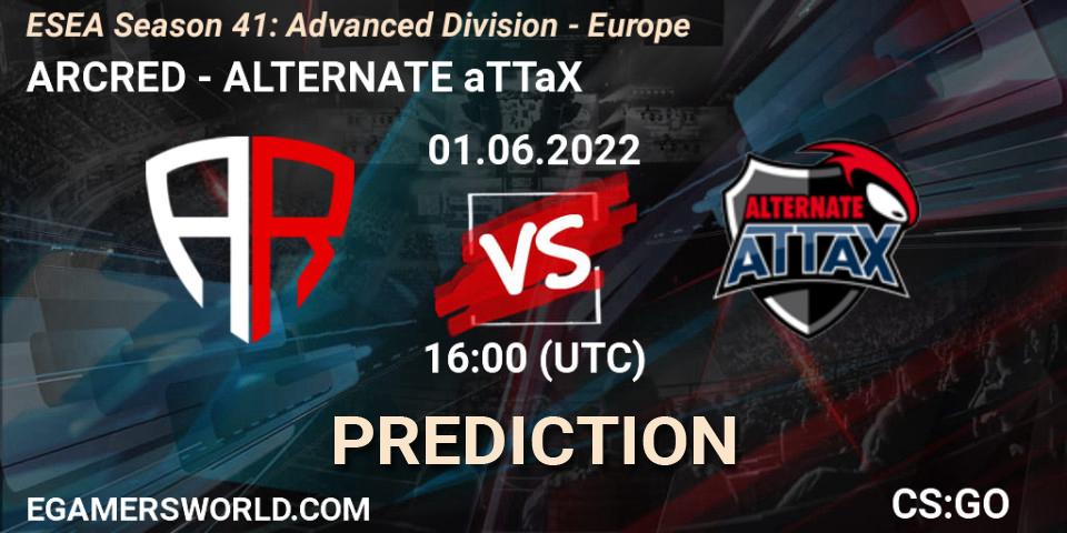 ARCRED - ALTERNATE aTTaX: ennuste. 01.06.2022 at 16:00, Counter-Strike (CS2), ESEA Season 41: Advanced Division - Europe