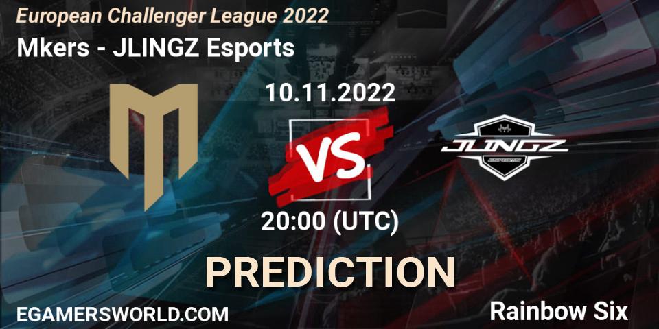 Mkers - JLINGZ Esports: ennuste. 10.11.2022 at 20:00, Rainbow Six, European Challenger League 2022