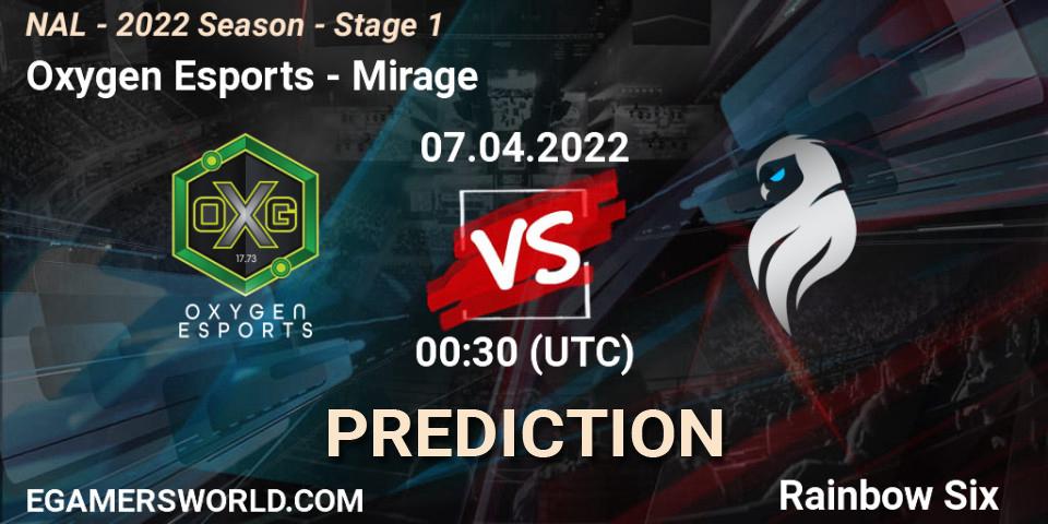 Oxygen Esports - Mirage: ennuste. 07.04.22, Rainbow Six, NAL - Season 2022 - Stage 1