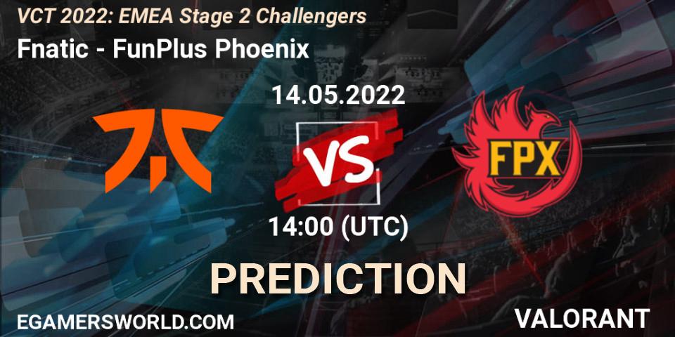 Fnatic - FunPlus Phoenix: ennuste. 14.05.2022 at 14:05, VALORANT, VCT 2022: EMEA Stage 2 Challengers