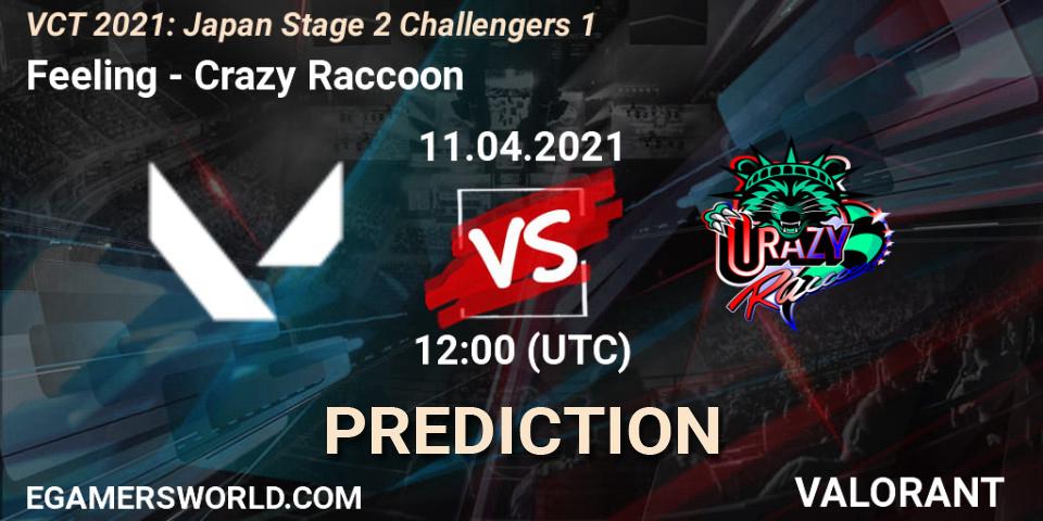 Feeling - Crazy Raccoon: ennuste. 11.04.2021 at 12:00, VALORANT, VCT 2021: Japan Stage 2 Challengers 1