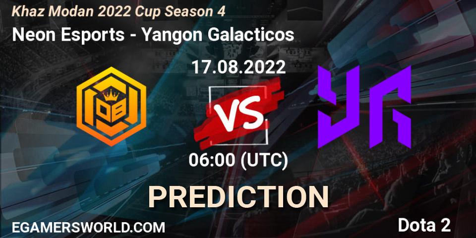 Neon Esports - Yangon Galacticos: ennuste. 17.08.2022 at 06:00, Dota 2, Khaz Modan 2022 Cup Season 4
