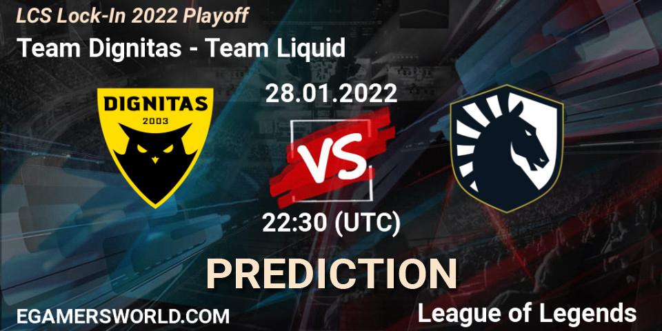 Team Dignitas - Team Liquid: ennuste. 28.01.2022 at 22:30, LoL, LCS Lock-In 2022 Playoff