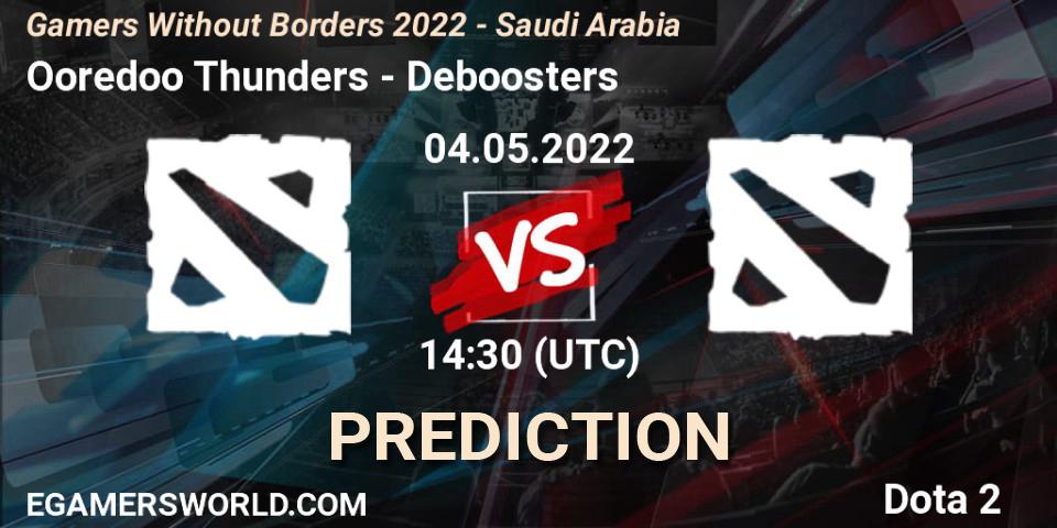 Ooredoo Thunders - Deboosters: ennuste. 04.05.2022 at 14:48, Dota 2, Gamers Without Borders 2022 - Saudi Arabia