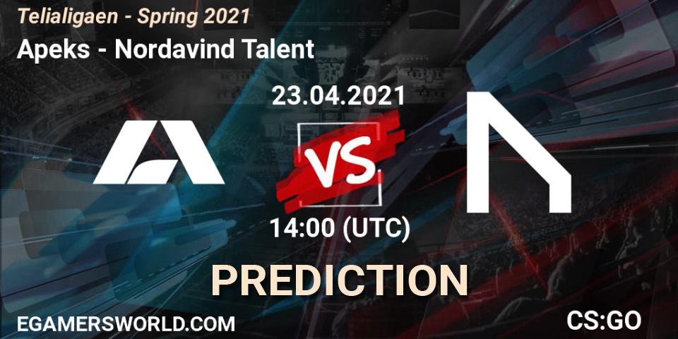 Apeks - Nordavind Talent: ennuste. 23.04.2021 at 14:00, Counter-Strike (CS2), Telialigaen - Spring 2021