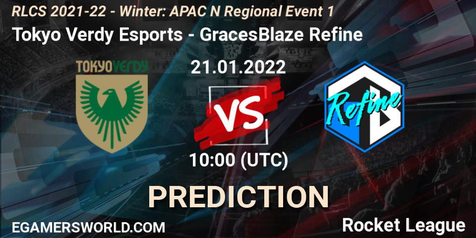 Tokyo Verdy Esports - GracesBlaze Refine: ennuste. 21.01.2022 at 10:00, Rocket League, RLCS 2021-22 - Winter: APAC N Regional Event 1