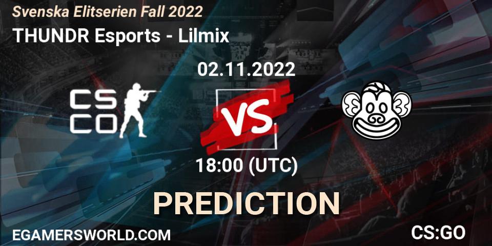 THUNDR Esports - Lilmix: ennuste. 02.11.2022 at 18:00, Counter-Strike (CS2), Svenska Elitserien Fall 2022