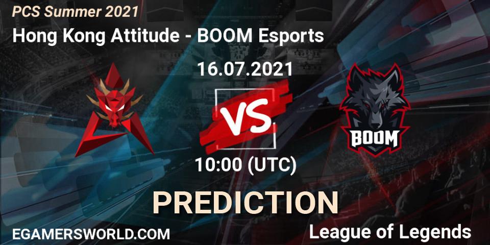 Hong Kong Attitude - BOOM Esports: ennuste. 16.07.2021 at 10:00, LoL, PCS Summer 2021