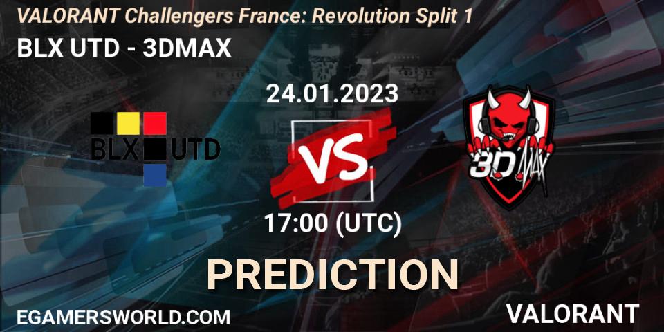BLX UTD - 3DMAX: ennuste. 24.01.2023 at 17:00, VALORANT, VALORANT Challengers 2023 France: Revolution Split 1