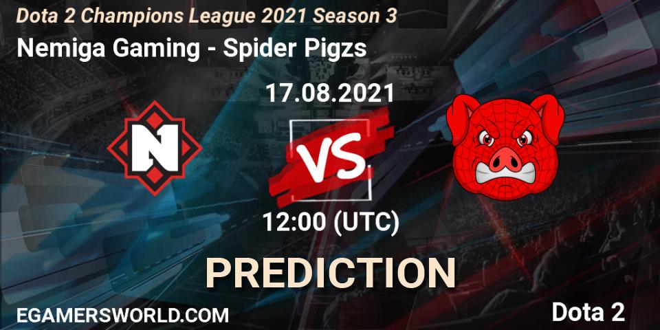 Nemiga Gaming - Spider Pigzs: ennuste. 17.08.2021 at 12:04, Dota 2, Dota 2 Champions League 2021 Season 3