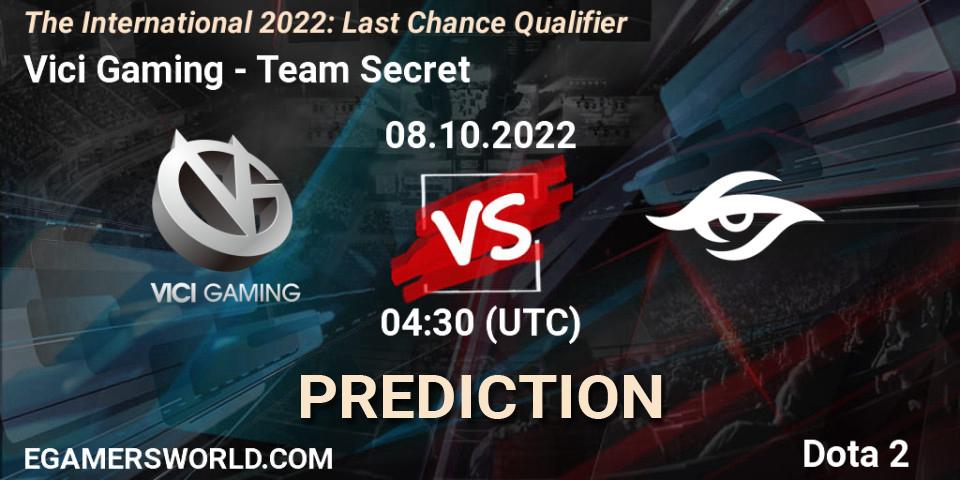 Vici Gaming - Team Secret: ennuste. 08.10.22, Dota 2, The International 2022: Last Chance Qualifier