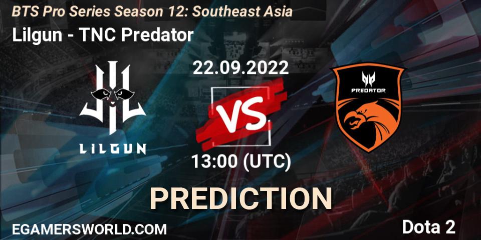 Lilgun - TNC Predator: ennuste. 22.09.22, Dota 2, BTS Pro Series Season 12: Southeast Asia